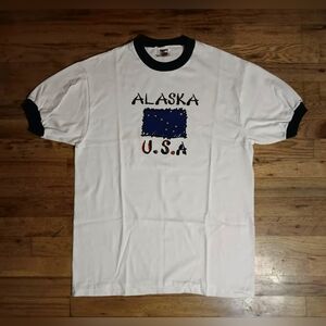 vintage single stitch Alaska USA Flag t-shirt ringer big dipper souvenir